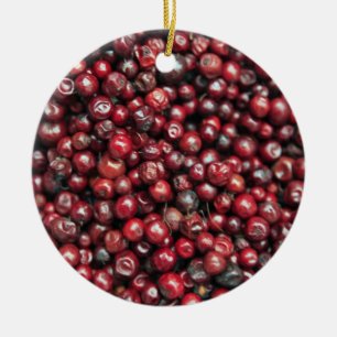 Red berries of the Himalayas Ceramic Tree Decoration
