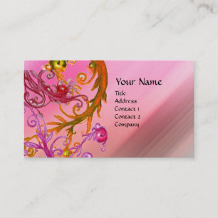 RED BERRIES SWIRLS metallic pearl Business Card