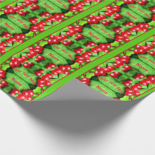 Red Berries With Raindrops Personalised Nature Wrapping Paper