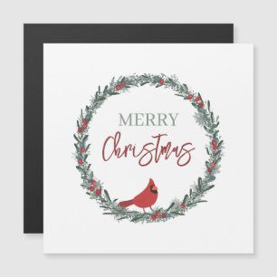 Red Berries Wreath and Red Cardinal Christmas 