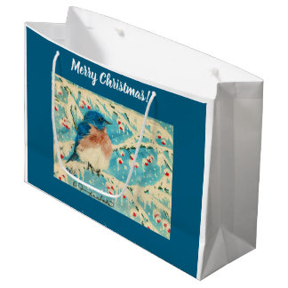 Red Berry Bluebird Large Gift Bag