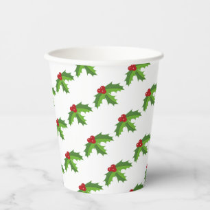 Red Berry Holly Paper Cup