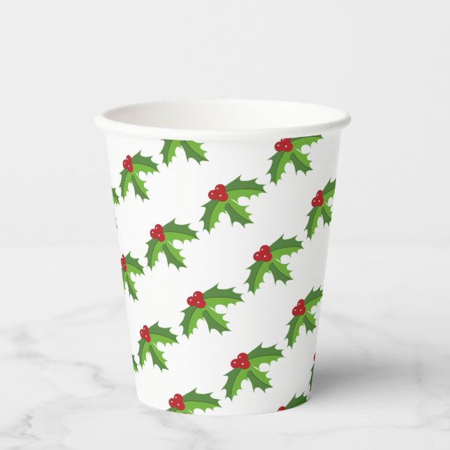 Red Berry Holly Paper Cup (Front)
