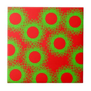 red berry lucky circle tile