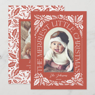 Red Berry Merriest Little Christmas Arch Photo Holiday Card