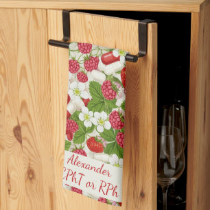 Red Berry & Pills Pharmacy Tea Towel