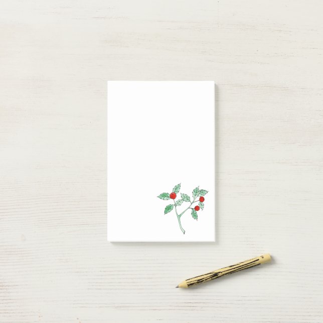 red berry plant post-it notes (On Desk)