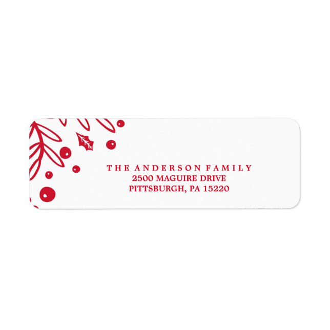 RED BERRY Return Address Label (Front)