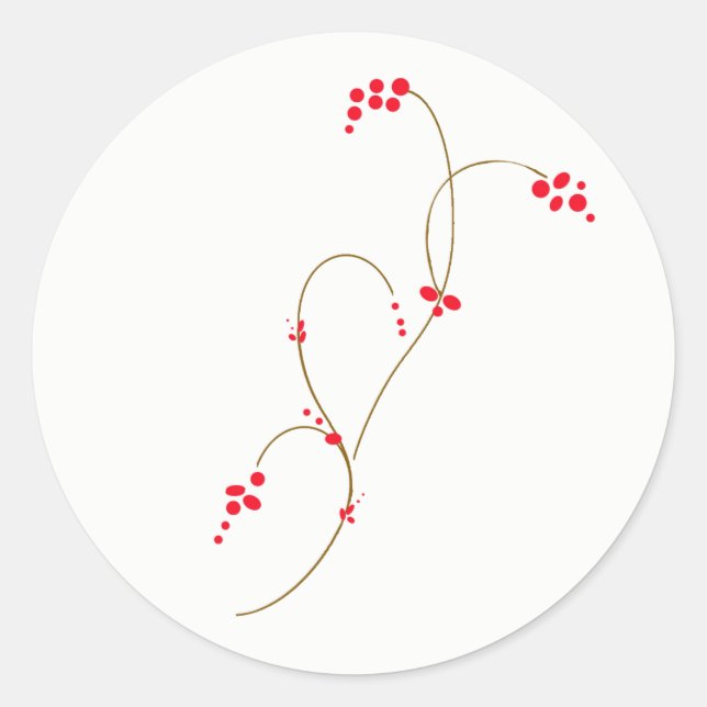 Red Berry Round Sticker (Front)