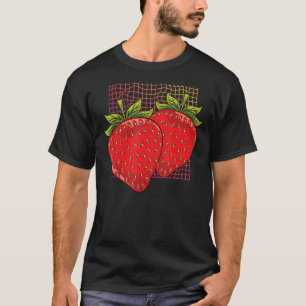 Red Berry Synthwave Summer Fruit Food Strawberry T-Shirt