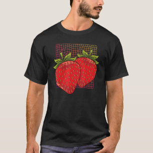 Red Berry Synthwave Summer Fruit Food Strawberry T-Shirt