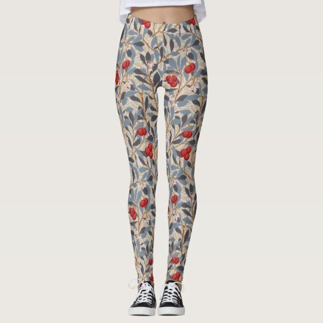 Red Berry Tree, William Morris Leggings (Front)