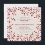 Red Berry Winter 80th Birthday Surprise Party Invitation<br><div class="desc">Rustic chic bridal shower invitation features rustic red fire berries as a frame.  Modern and minimal typography adds to the contemporary aesthetic.</div>