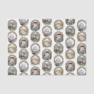 Red Berry Wreath Photo Collage Christmas Tissue Paper