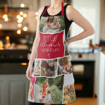 Red Best chef and grandma photo collage grid Apron<br><div class="desc">Modern Best chef and Nana ever,  seasoned with love with 11 photo collage grid,  the christmas red colour and heart are fully editable. Perfect gift for grandma or anyone who loves cooking.</div>