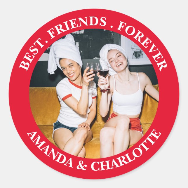 Red Best Friends Forever Sticker (Front)