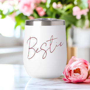 Red Bestie Galentine Day Chic Minimalist Script