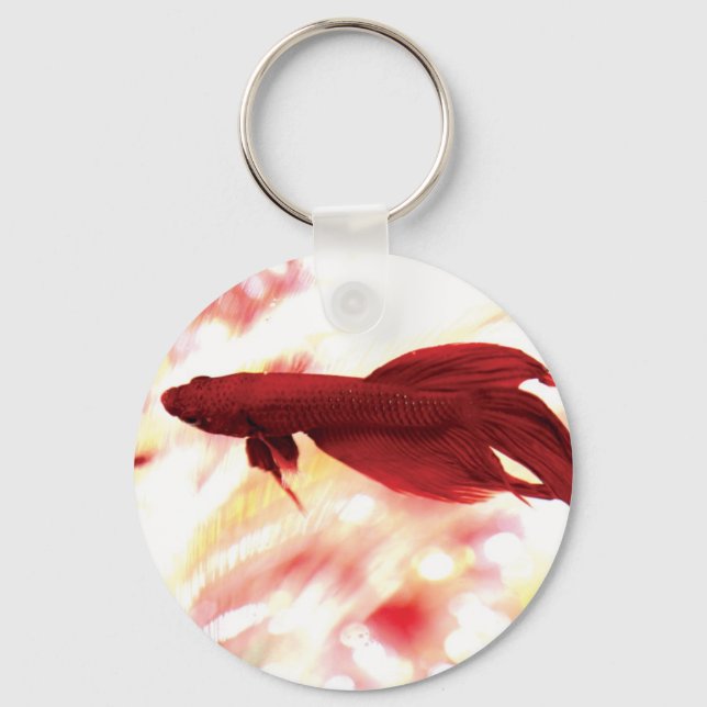 Red Betta Fish Key Ring (Front)