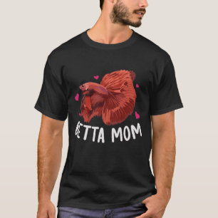 Red Betta Mum Siamese Fighting Fish Lover Aestheti T-Shirt