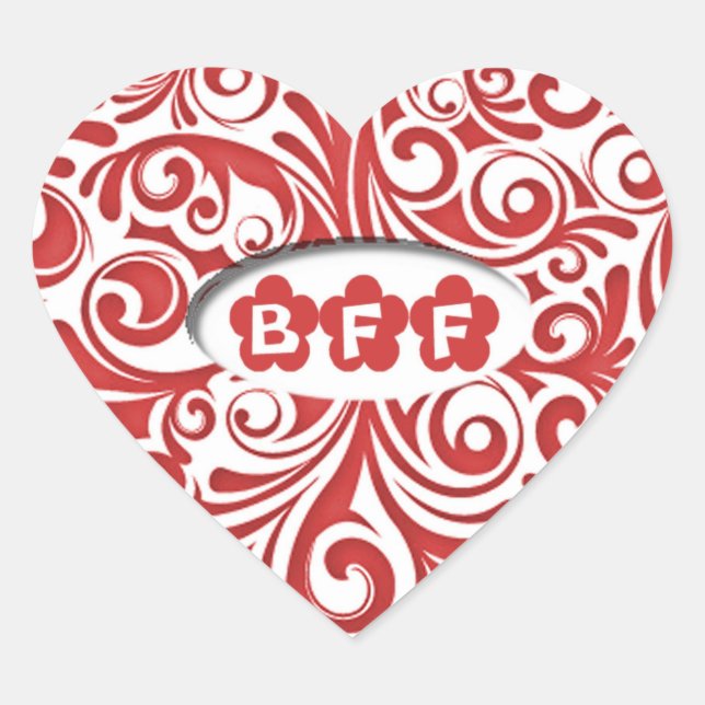 Red BFF Heart Stickers (Front)