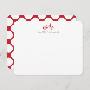 Red Bicycle and Large Dots Note Cards