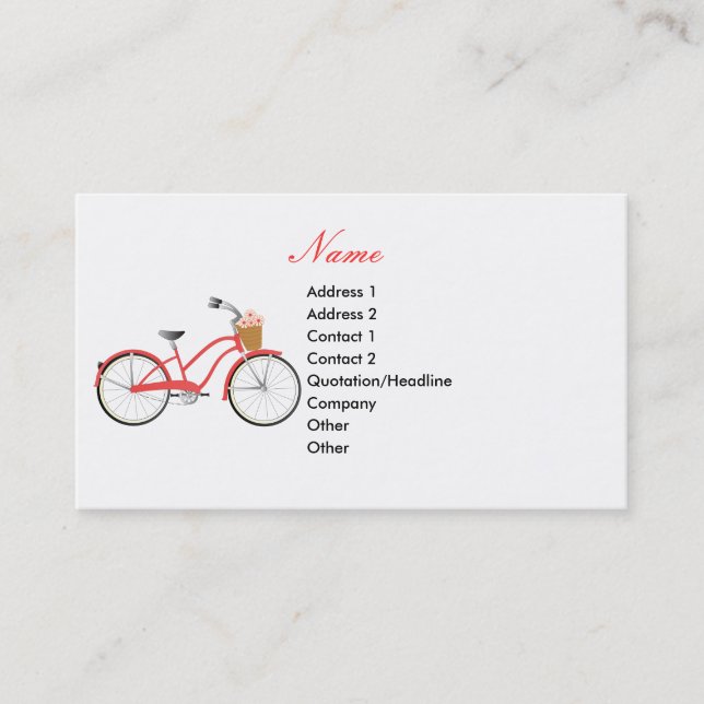 Red Bicycle Business Card (Front)