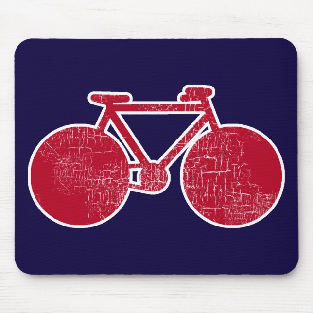 red bicycle mouse mat (Front)