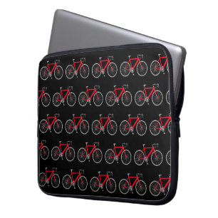 Red Bicycle On Black Laptop Sleeve