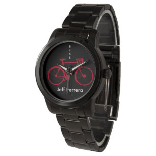 red Bicycle personalised with Name Watch