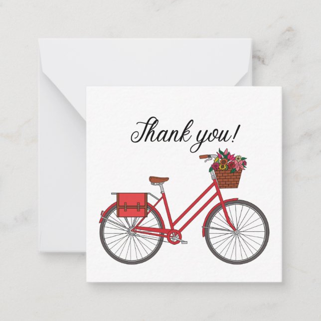 Red Bicycle Thank You Card (Front)