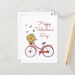 Red Bicycle Valentine Postcard