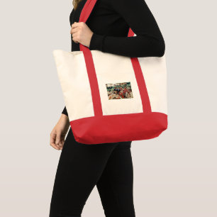 'Red Bicycles' Canvas Pocket Tote Bag