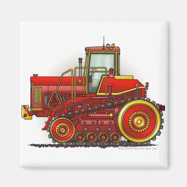 Red Big Dozer Tractor Magnets (Front)