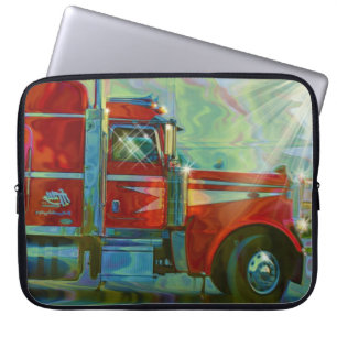 Red Big Rig Truck Driver's Art Laptop Sleeve