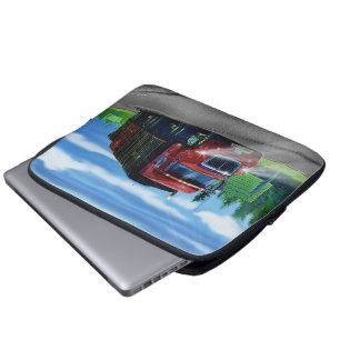 Red Big Rig Truck Driver's Art Laptop Sleeve