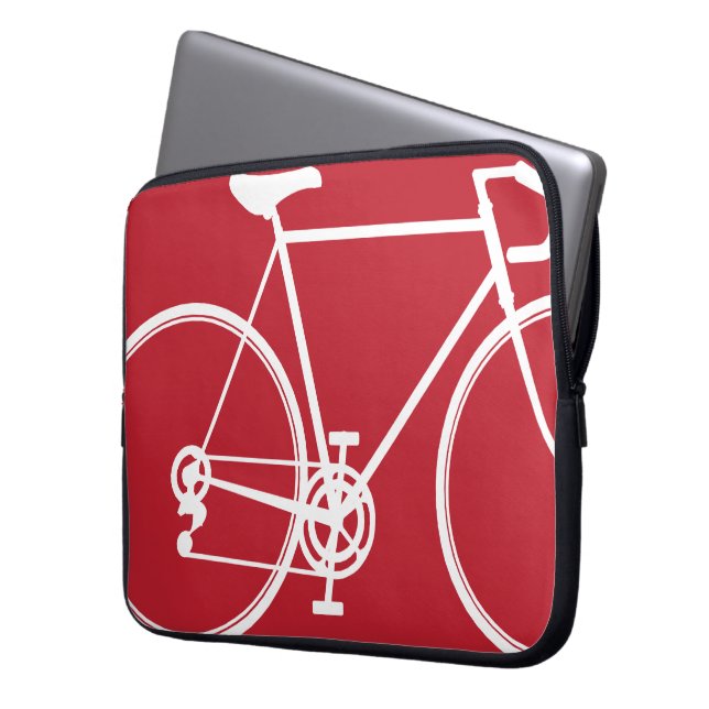 Red bike design Laptop Sleeve (Front Left)
