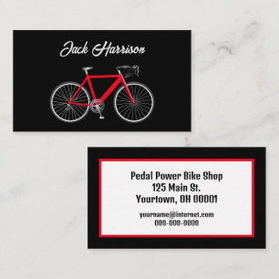 Red Bike On Black Business Card