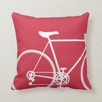 Red bike throw pillow