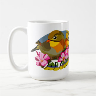 RED-BILLED LEIOTHRIX BIRDS—ALOHA COFFEE MUG