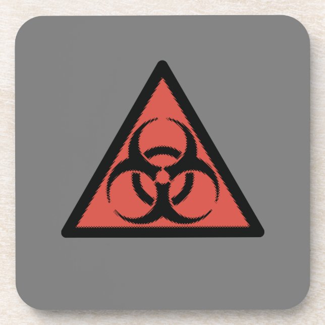 Red biohazard sign coaster (Front)