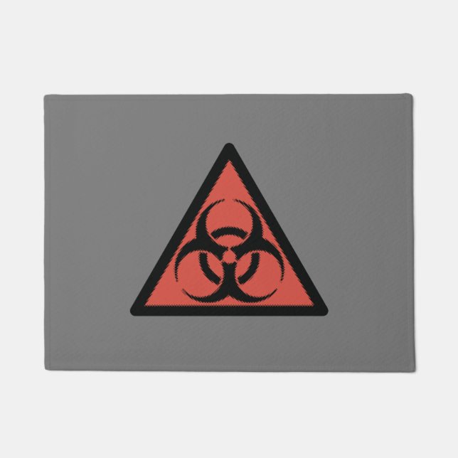 Red biohazard sign doormat (Front)