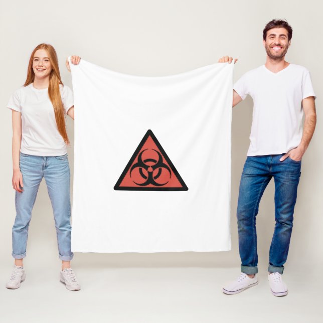 Red biohazard sign fleece blanket (In Situ)