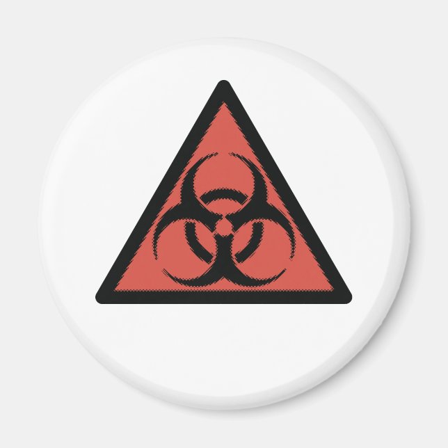 Red biohazard sign magnet (Front)