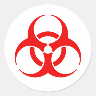 Red Biohazard Symbol Classic Round Sticker
