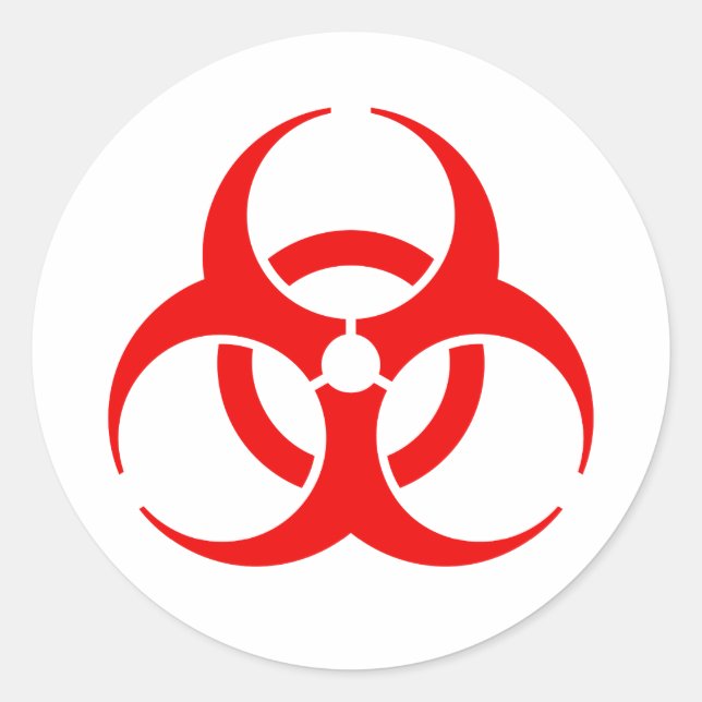 Red Biohazard Symbol Classic Round Sticker (Front)