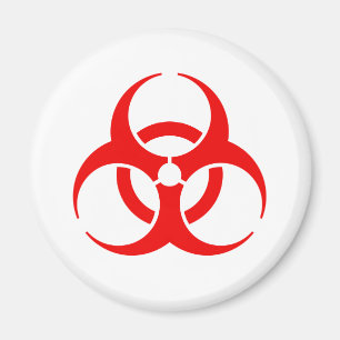Red Biohazard Symbol Magnet