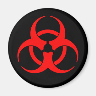 Red Biohazard Symbol Magnet