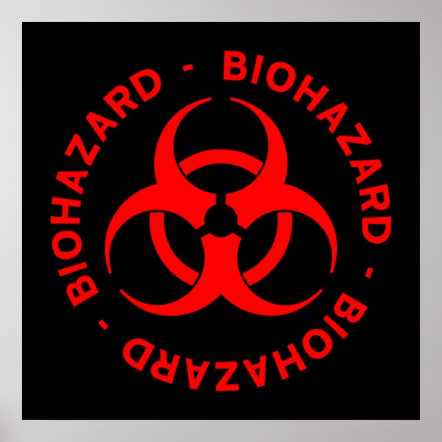 Red Biohazard Symbol Poster (Front)