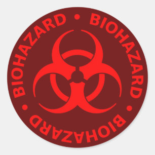 Red Biohazard Symbol Sticker