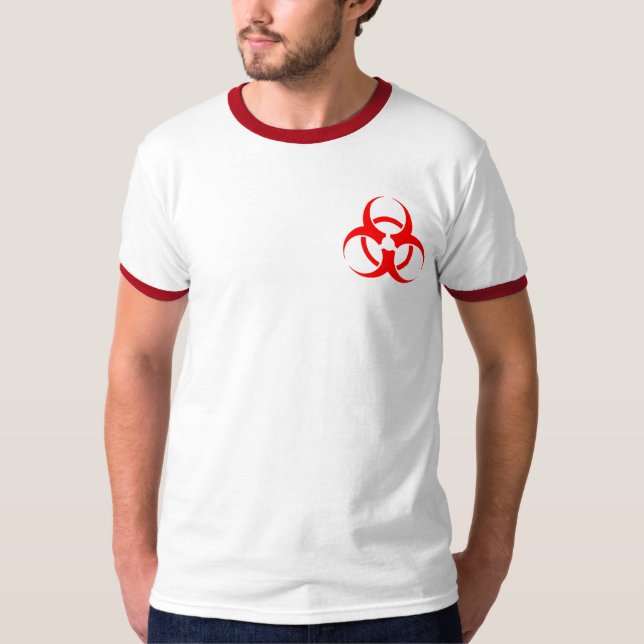 Red Biohazard Symbol T-Shirt (Front)